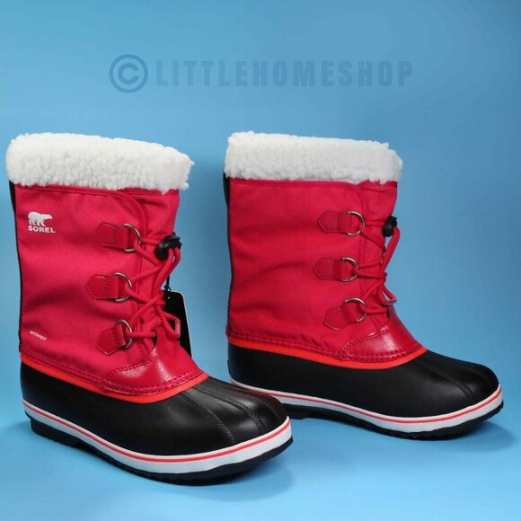 NWT!  Sorel KIDS Yoot Pac Nylon Waterproof Boot in Bright Rose, Size 7 - Picture 3 of 8